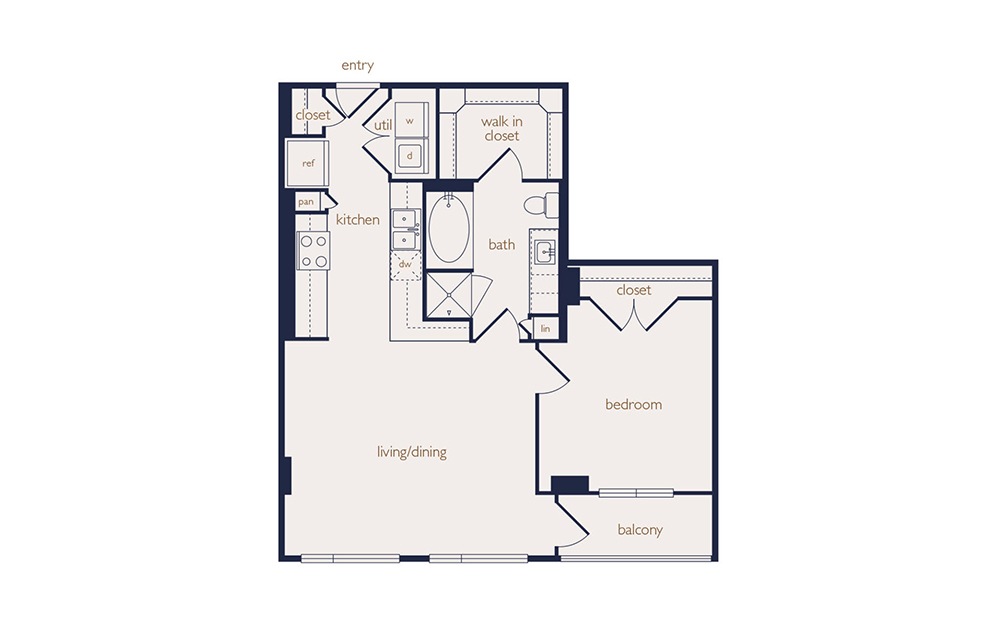 a4a - 1 bedroom floorplan layout with 1 bath and 718 square feet. a4a - 1 bedroom floorplan layout with 1 bath and 718 square feet.