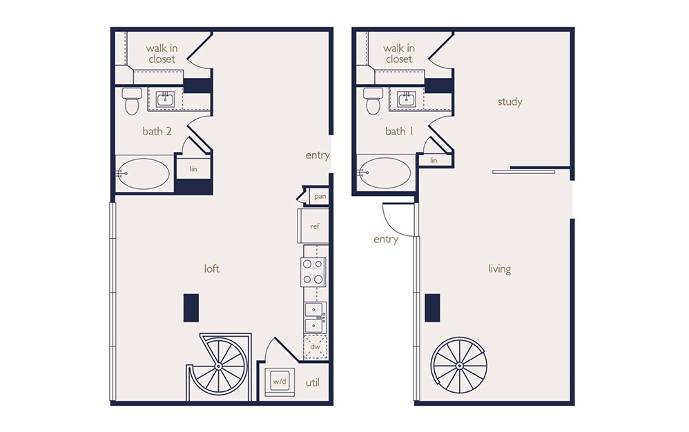 townhouse 1b - 1 bedroom floorplan layout with 2 baths and 1216 square feet. townhouse 1b - 1 bedroom floorplan layout with 2 baths and 1216 square feet.