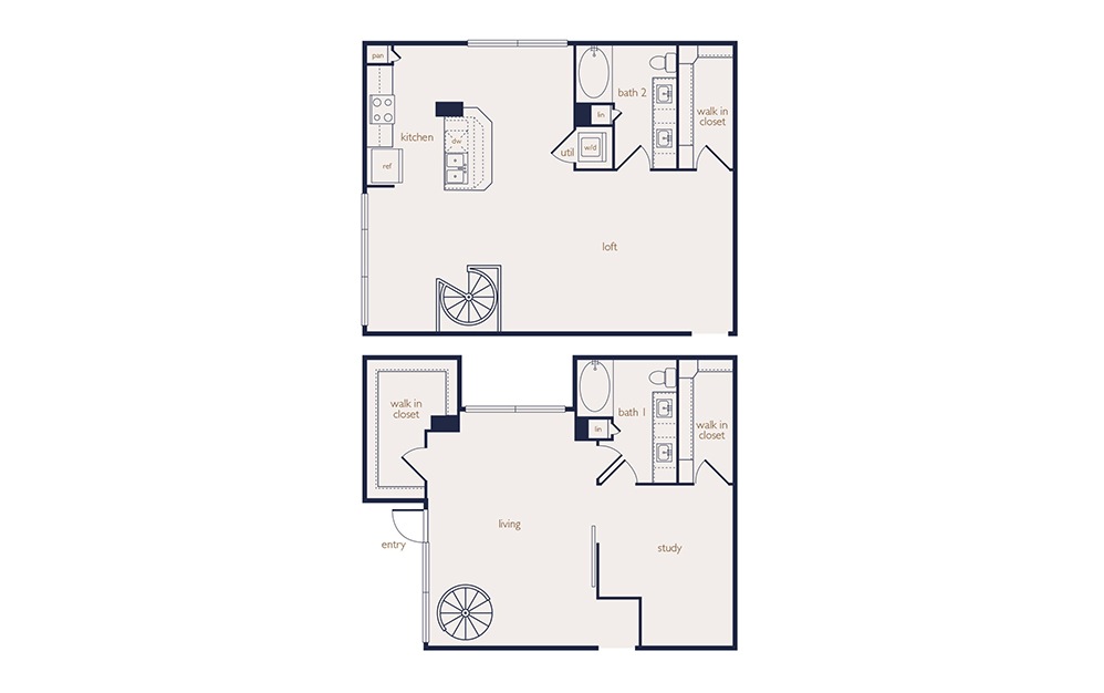 townhouse 2 - 1 bedroom floorplan layout with 2 baths and 1680 square feet. townhouse 2 - 1 bedroom floorplan layout with 2 baths and 1680 square feet.